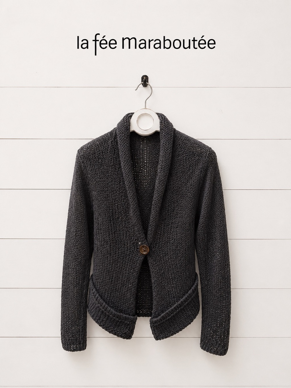 LA FÉE MARABOUTÉE Black Open Knit Cardigan Estimated Size Small